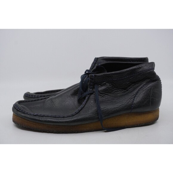 Clarks Originals Wallabee Shoes Mens Size 11.5 Black Leather Moccasin Crepe Sole main image 8